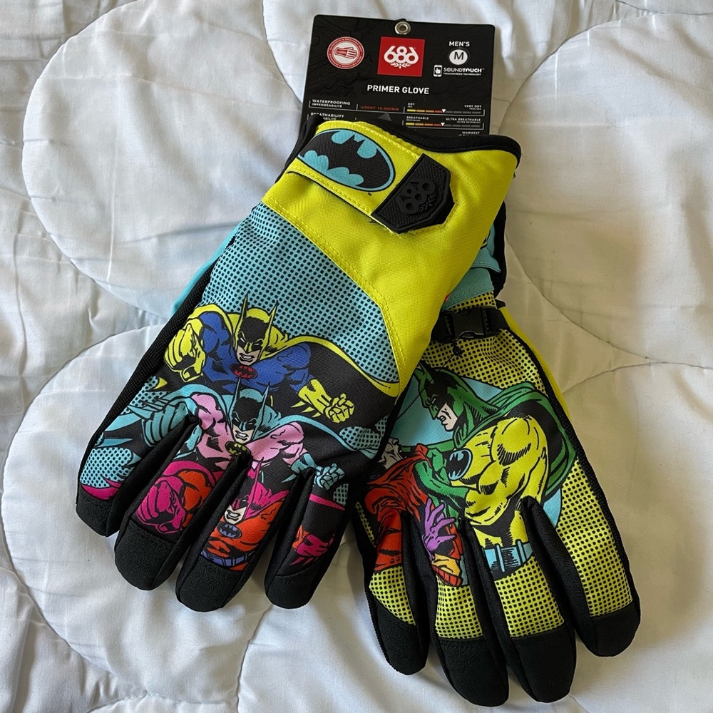 New 686 Batman Primer Gloves